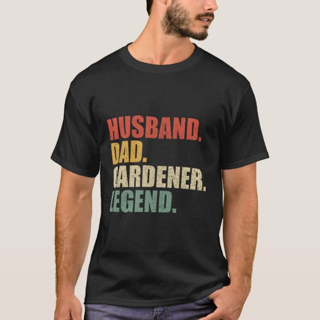 Camiseta El Día Del Padre De La Leyenda Del Marido Del Jard (Anverso)