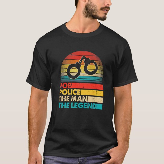 Camiseta El día del padre de los hombres Policía pop El hom (Anverso)