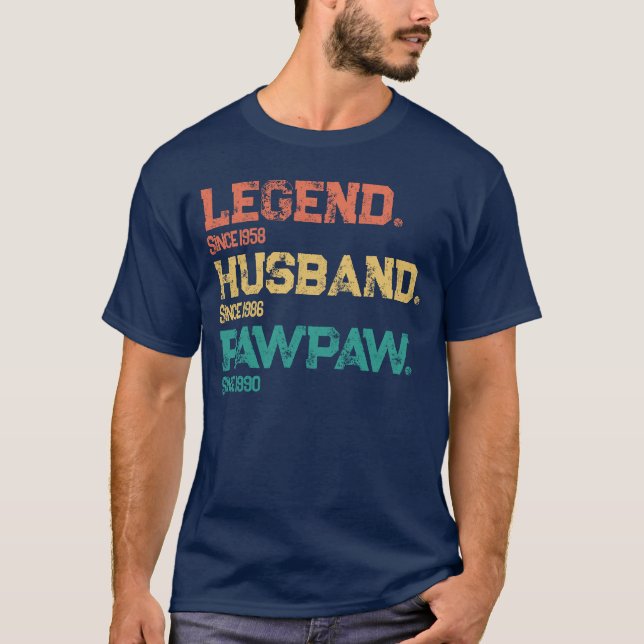 Camiseta El día del padre de Pawpaw, marido de la leyenda p (Anverso)