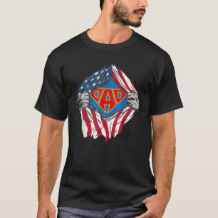 Camiseta El Día del Padre de Superhéroe Estadounidense Patr