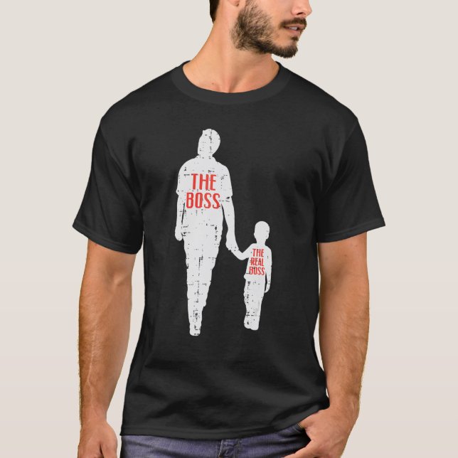 Camiseta El Día Del Padre El Gran Jefe Padre Hijo Divertido (Anverso)
