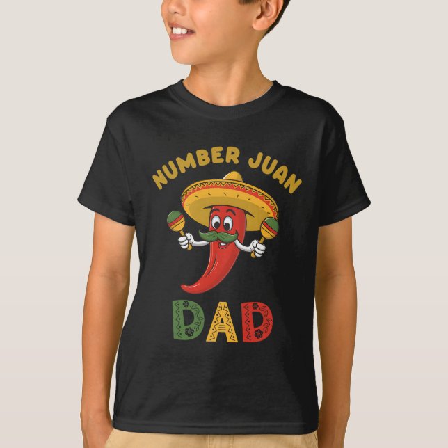 Camiseta El Día del Padre Funny Número Uno Juan Papá Mexica (Anverso)