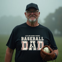 Camiseta El Día del Padre Personalizado del Béisbol