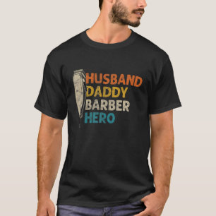 Camiseta El Día del Padre Retro de papá, marido de barbería