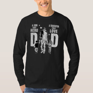 Camiseta El Día del Padre un hijo primer héroe y una hija