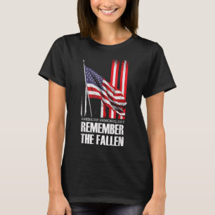 Camiseta El Día Estadounidense Conmemorativo Recuerda La Ba