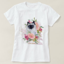 Camiseta El día feliz de la madre del gato siamés