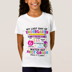 Camiseta El día pasado de colegiala de la guardería embro