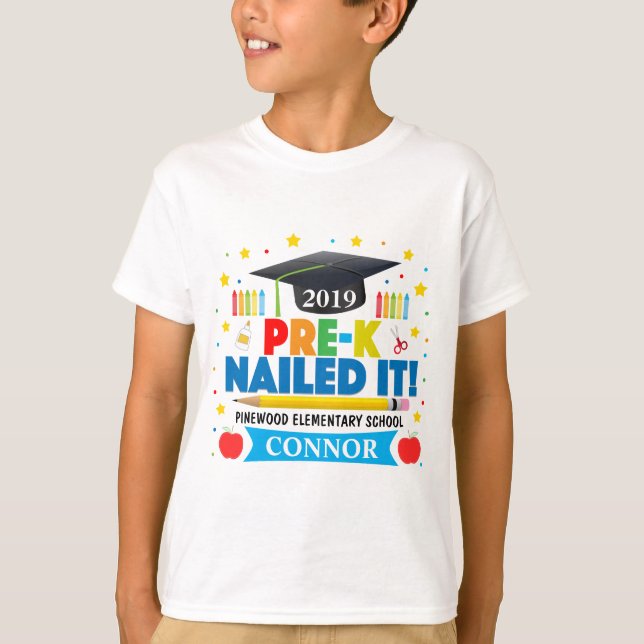 Camiseta El día pasado del muchacho de Pre-K lo clavó (Anverso)