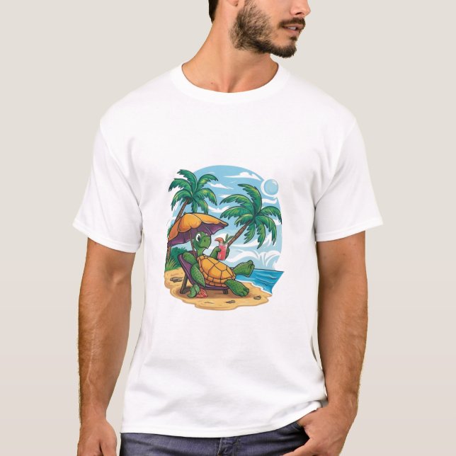 Camiseta El día perfecto de la tortuga bajo el sol (Anverso)