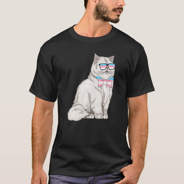 Camiseta El Día Trasgénero De Vi De Gato Persa Trasgénero (Anverso)