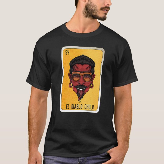Camiseta El Diablo Chulo Mexican Slang Lottery Bingo Cards  (Anverso)