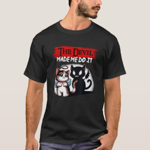 Camiseta El Diablo Me Hizo Halloween Devil Cat Kitten