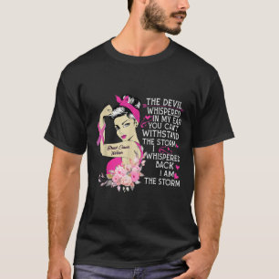 Camiseta El diablo me susurró el cáncer de mama en el oído