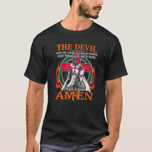 Camiseta El Diablo Me Vio Hasta Que Le Dije Amén A Jesús 