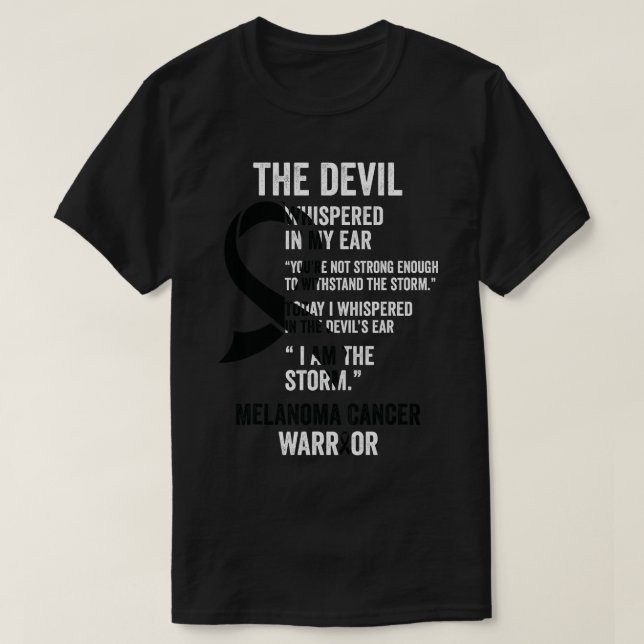 Camiseta El diablo - Melanoma Cáncer Apoyo a Ribbo (Diseño del anverso)