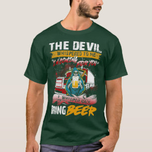 Camiseta El Diablo Susurrado A Mí Trae Cráneo De Cerveza