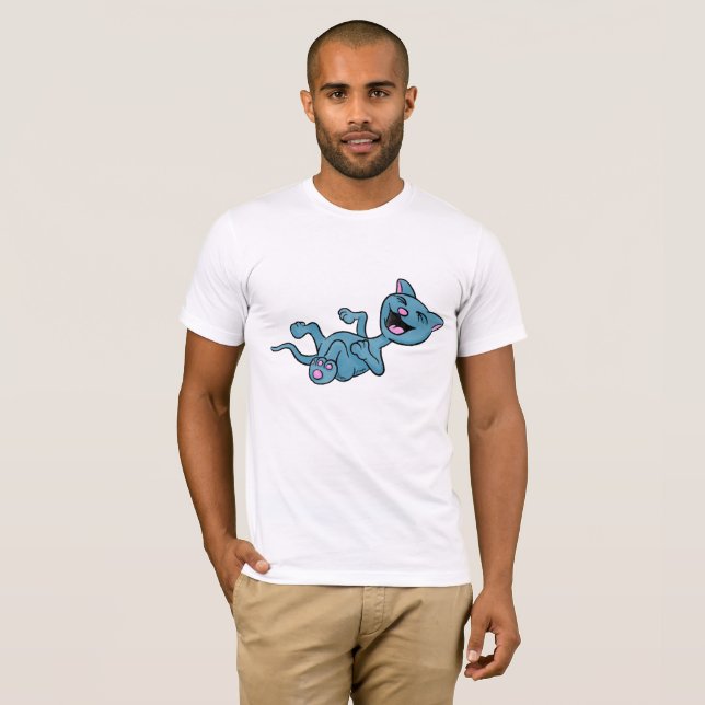 Camiseta El dibujo animado divertido "KP" del gato del (Anverso completo)