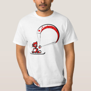 Camiseta El dibujo animado kitesurfing del tipo fresco
