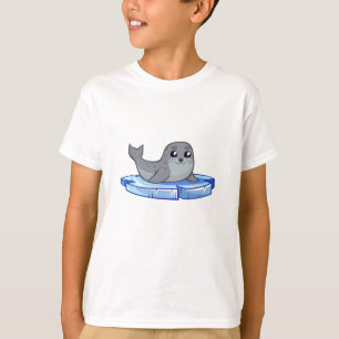 Camiseta El dibujo animado lindo de la cría de foca embroma