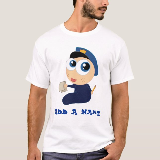 Camiseta El dibujo animado personalizado de la policía (Anverso)
