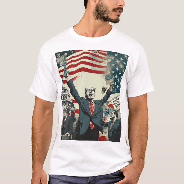 Camiseta El dilema de la democracia: poder, codicia e influ (Anverso)