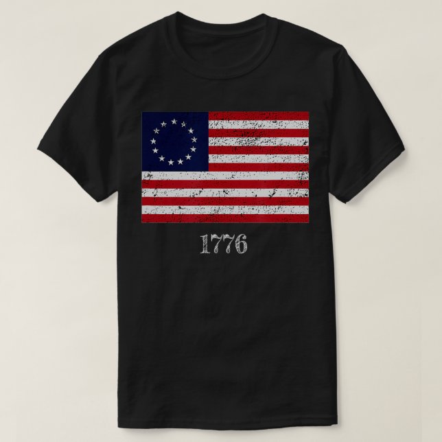 Camiseta El diseño de la bandera de 13 estrellas Betsy Ross (Diseño del anverso)