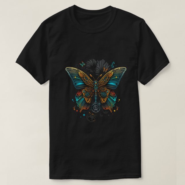 Camiseta el diseño de la mariposa (Diseño del anverso)