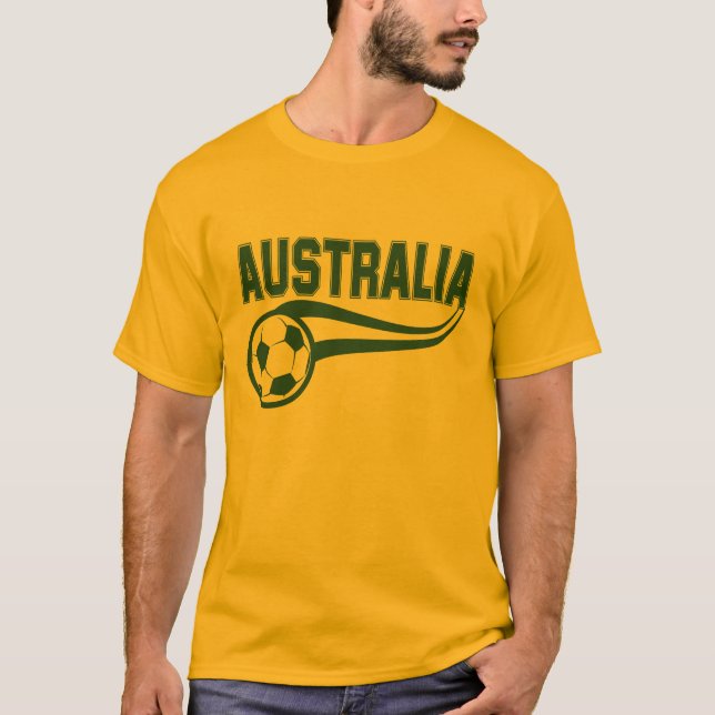 Camiseta El diseño de la pelota de fútbol y Australia es un (Anverso)