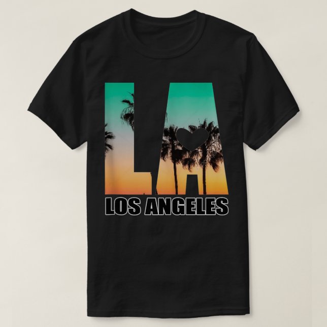 Camiseta El diseño de Los Ángeles La Palm Tree Sunset Boule (Diseño del anverso)