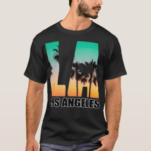 Camiseta El diseño de Los Ángeles La Palm Tree Sunset Boule