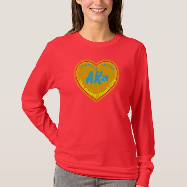 Camiseta El diseño de oro de Fairbanks Alaska AK de la (Anverso)