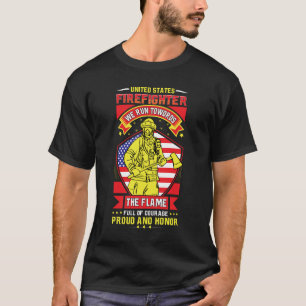 Camiseta El diseño de un té con estilo de bomberos estadoun