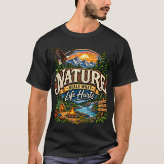 Camiseta El diseño del águila de montaña 'La naturaleza cur