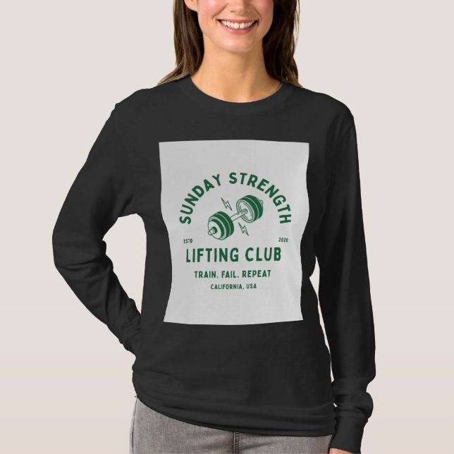 Camiseta El diseño del club de levantamiento de pesas  (Anverso)