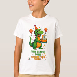 Camiseta El diseño del cumpleaños de Dino en 5