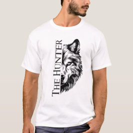 Camiseta El diseño dividido del cazador lobo