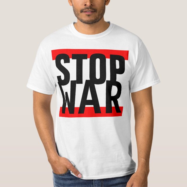 Camiseta El diseño "raya simplemente GUERRA roja de la (Anverso)
