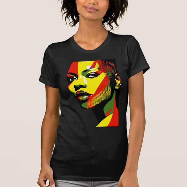Camiseta El diseño único y bonito verde rojo del 10 de juni (Anverso)