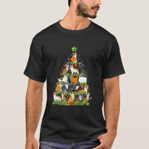 Camiseta El divertido árbol de Navidad de Santa Cat ilumina