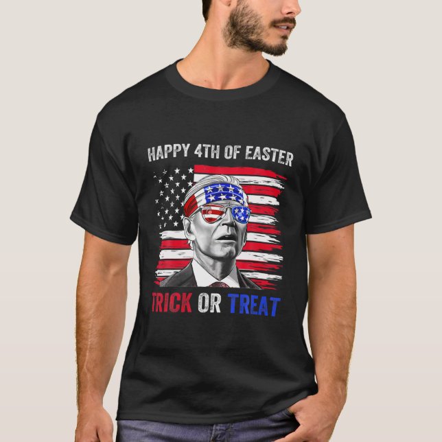 Camiseta El Divertido Biden Confundió A Merry Feliz 4 De Us (Anverso)
