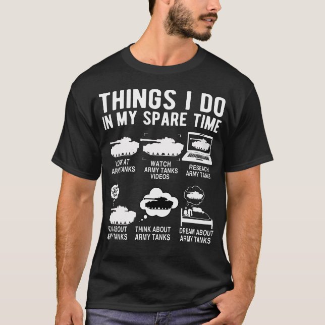 Camiseta El divertido ejército tira 6 cosas que hago en mi  (Anverso)