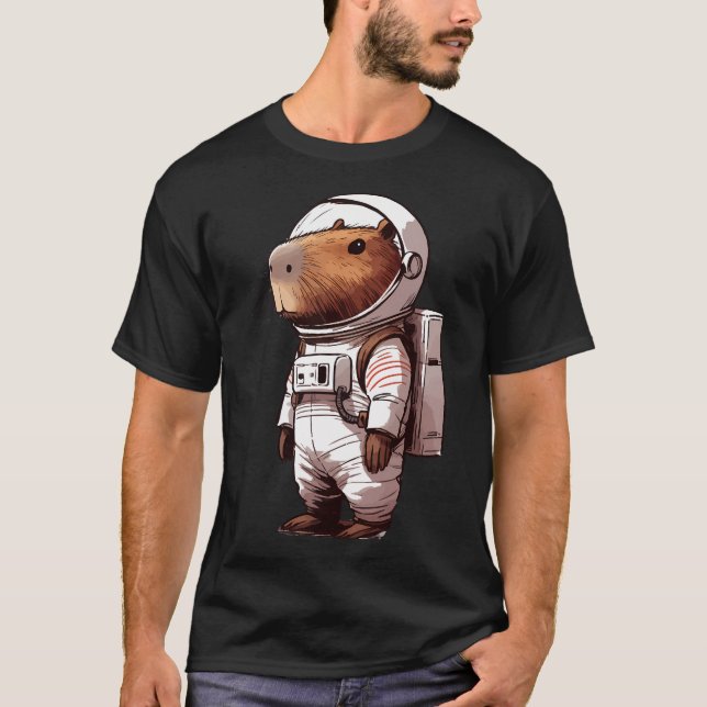 Camiseta El divertido espacio astronauta Capybara (Anverso)