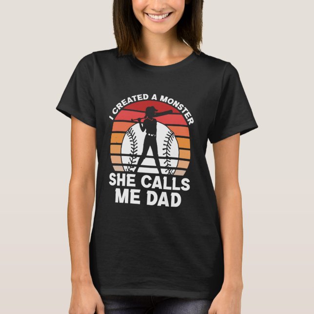 Camiseta El divertido juego de softbol papá papá papá papá  (Anverso)