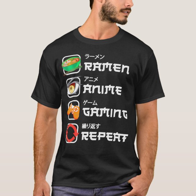 Camiseta El divertido juego manga japonesa Anime Gaming Ani (Anverso)
