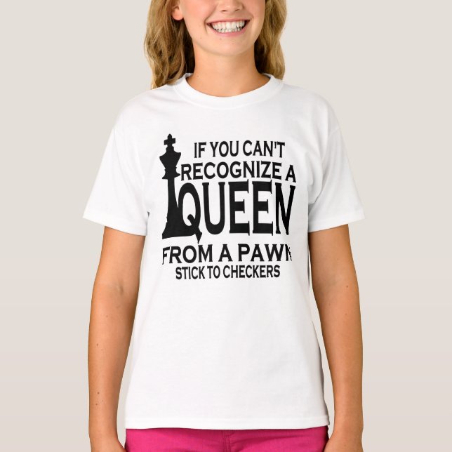 Camiseta El divertido jugador de ajedrez Club Queen Board (Anverso)
