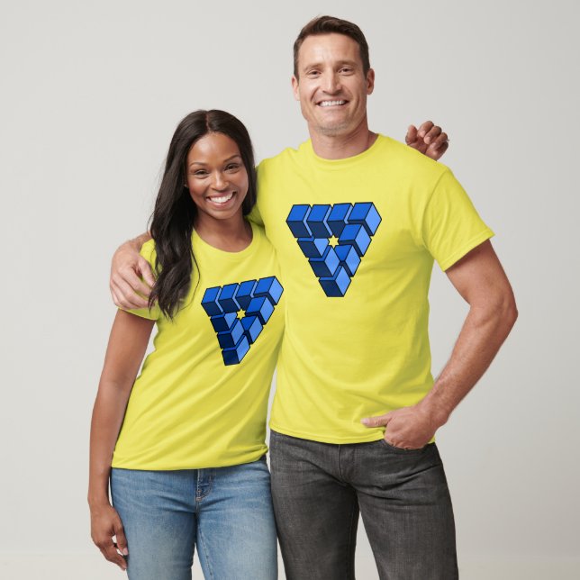 Camiseta El divertido juguete negro azul bloquea el arte de (Unisexo)