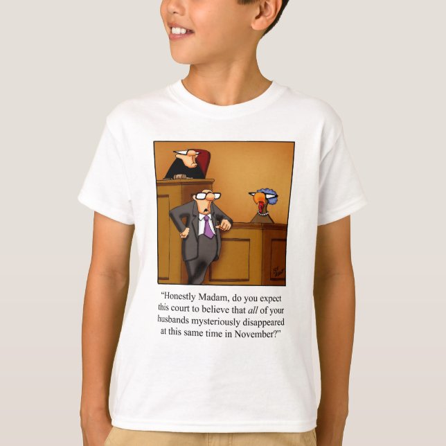 Camiseta ¡El divertido juicio de Acción de Gracias en Turqu (Anverso)