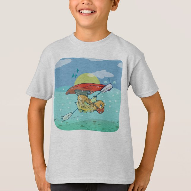 Camiseta El divertido kayak de pescado (Anverso)