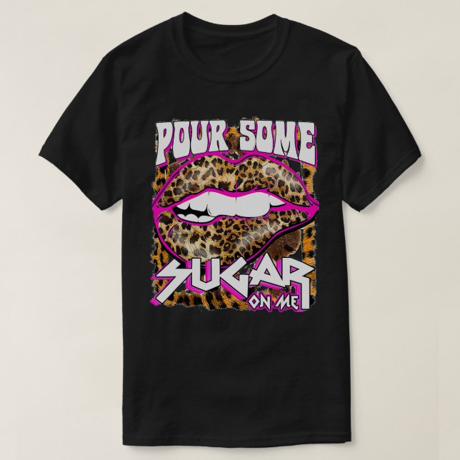 Camiseta El Divertido Leopardo Pink Hot Pour Un Poco De Azú (Diseño del anverso)